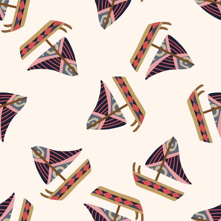 Transportation boat , cartoon seamless pattern backgroundの写真素材