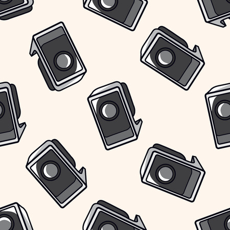 Computer-related equipment speaker , cartoon seamless pattern backgroundの写真素材