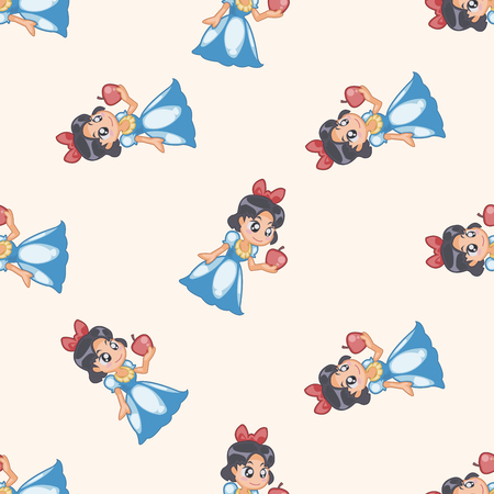 fairytale princess , cartoon seamless pattern backgroundの写真素材