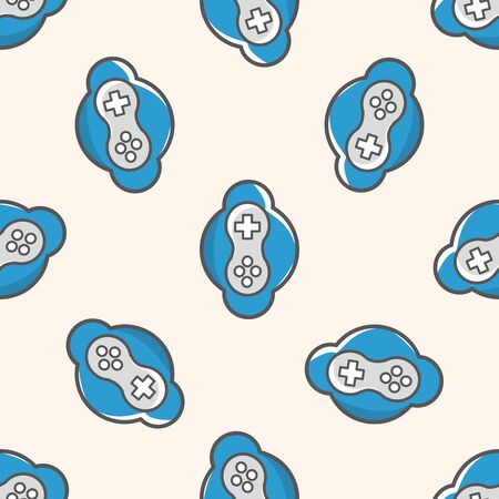 Computer-related desktop icon , cartoon seamless pattern backgroundのイラスト素材