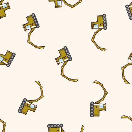 Transportation excavator truck , cartoon seamless pattern backgroundの写真素材