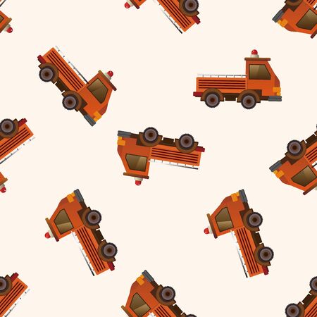 transportation truck , cartoon seamless pattern backgroundの写真素材