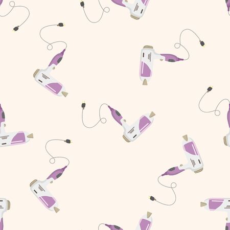 hair products theme hair dryer , cartoon seamless pattern backgroundの写真素材