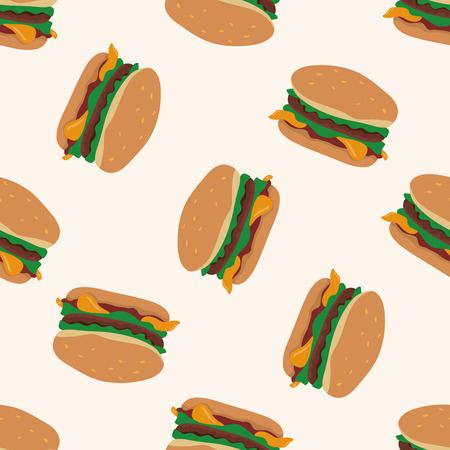 hamburger , cartoon seamless pattern backgroundの写真素材