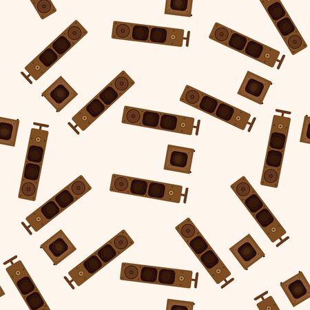 stereo speakers , cartoon seamless pattern backgroundの写真素材