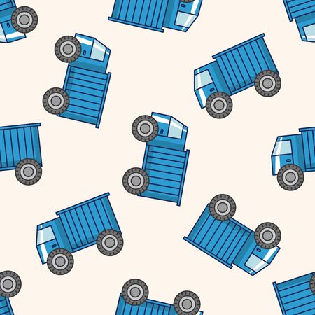 transportation truck , cartoon seamless pattern backgroundの写真素材