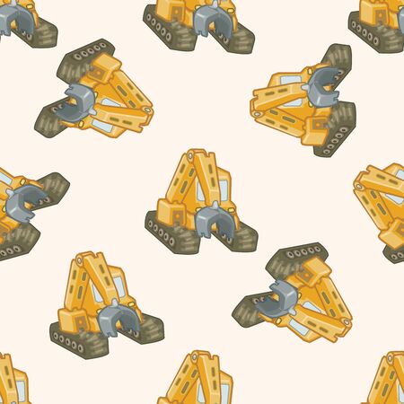 Transportation excavator truck , cartoon seamless pattern backgroundの写真素材