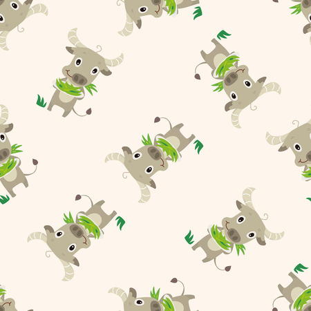 animal cattle cartoon , cartoon seamless pattern backgroundの写真素材