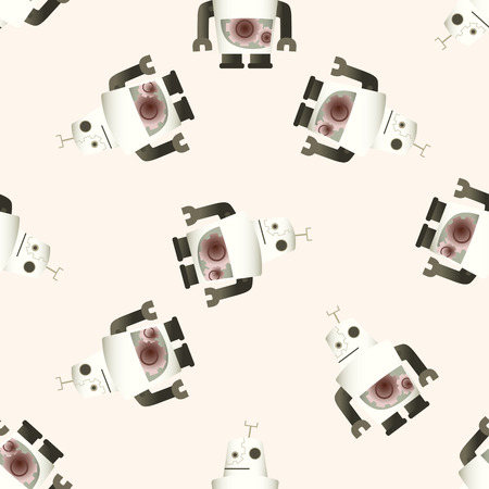 robot , cartoon seamless pattern backgroundの写真素材