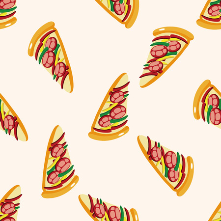 fast foods pizza , cartoon seamless pattern backgroundの写真素材