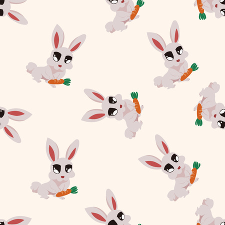animal rabbit cartoon , cartoon seamless pattern backgroundの写真素材