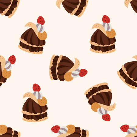 decorating cake , cartoon seamless pattern backgroundの写真素材