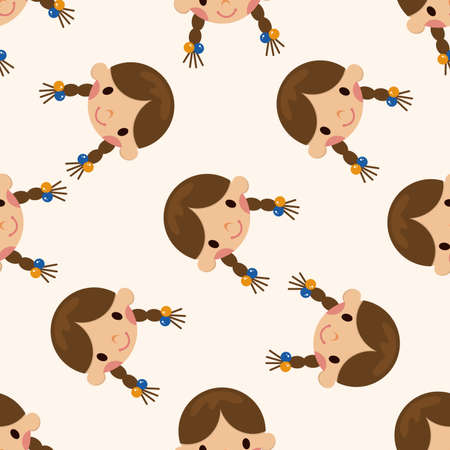 people character , cartoon seamless pattern backgroundの写真素材