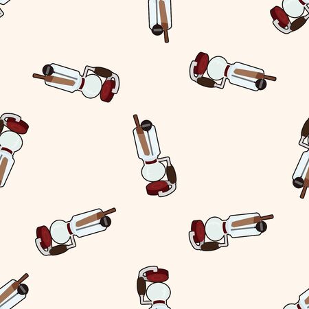 coffee machine , cartoon seamless pattern backgroundの写真素材