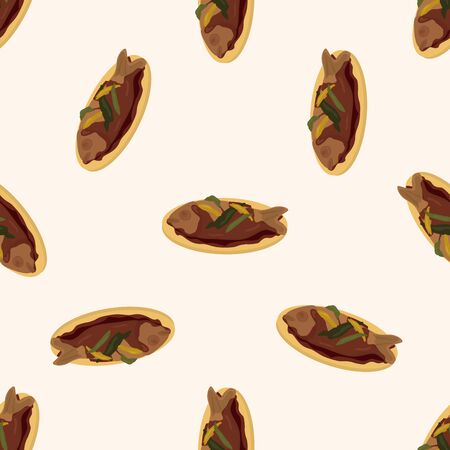 chinese food , cartoon seamless pattern backgroundの写真素材