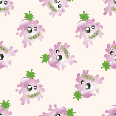 monster cartoon , cartoon seamless pattern backgroundの写真素材