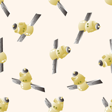 Space Satellite , cartoon seamless pattern backgroundの写真素材