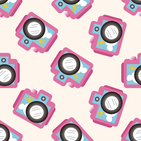 camera , cartoon seamless pattern backgroundの写真素材