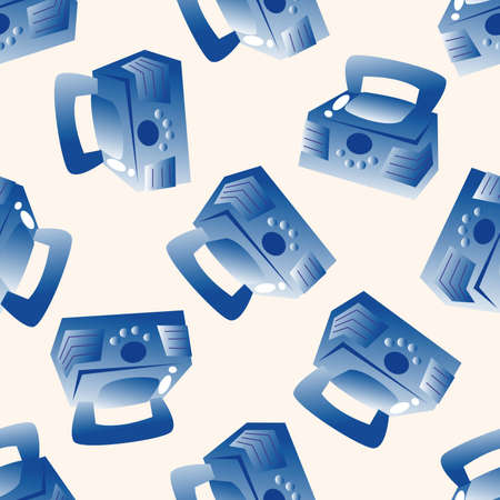 radio , cartoon seamless pattern backgroundの写真素材
