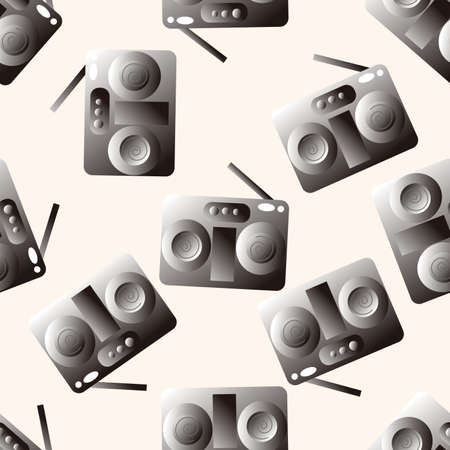 radio , cartoon seamless pattern backgroundの写真素材