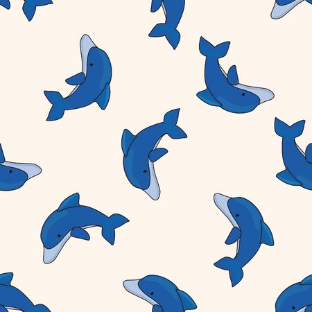 dolphin , cartoon seamless pattern backgroundの写真素材