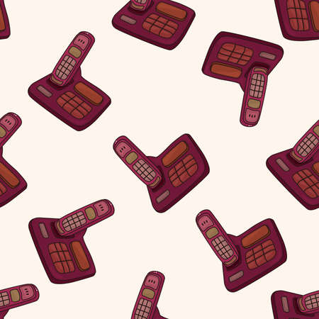 telephone , cartoon seamless pattern backgroundの写真素材
