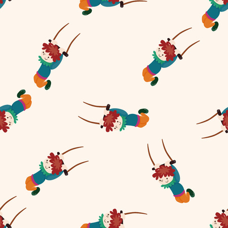 circus flying trapeze , cartoon seamless pattern backgroundの写真素材