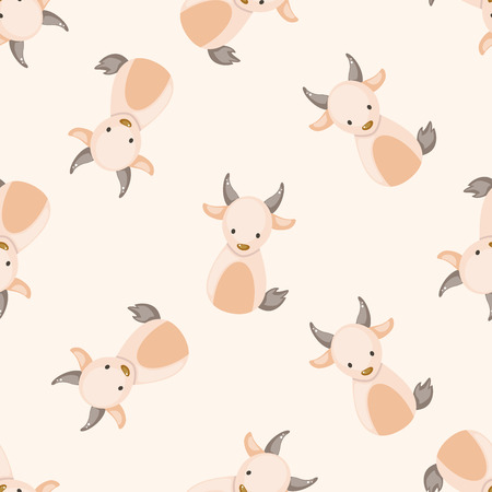 Chinese Zodiac goat , cartoon seamless pattern backgroundの写真素材