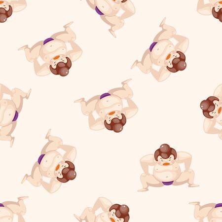 Sumo , cartoon seamless pattern backgroundの写真素材