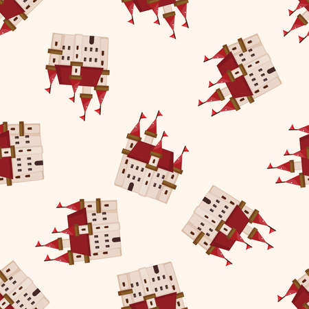 castle , cartoon seamless pattern backgroundの写真素材