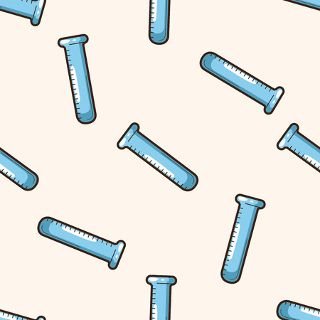 Test tubes and beakers , cartoon seamless pattern backgroundの写真素材