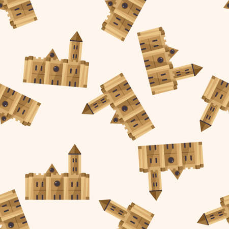castle , cartoon seamless pattern backgroundの写真素材