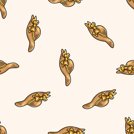 sun hat , cartoon seamless pattern backgroundの写真素材