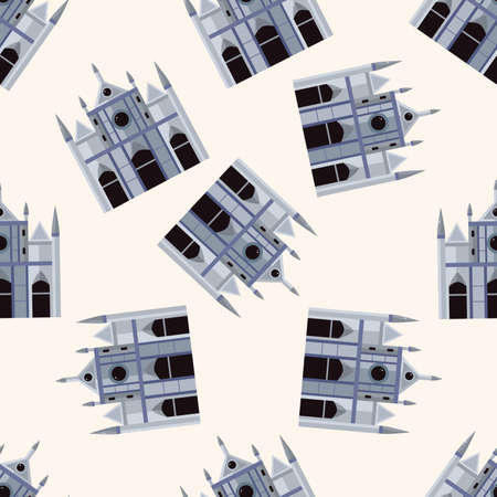 castle , cartoon seamless pattern backgroundの写真素材