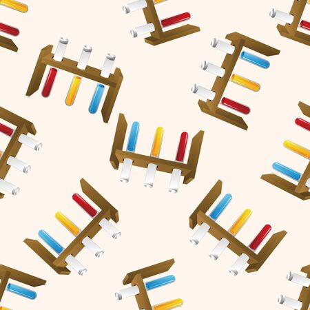 Test tubes and beakers , cartoon seamless pattern backgroundの写真素材