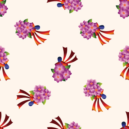 flower bouquet , cartoon seamless pattern backgroundの写真素材