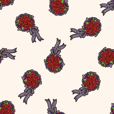 flower bouquet , cartoon seamless pattern backgroundの写真素材