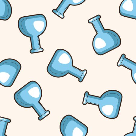 Test tubes and beakers , cartoon seamless pattern backgroundの写真素材