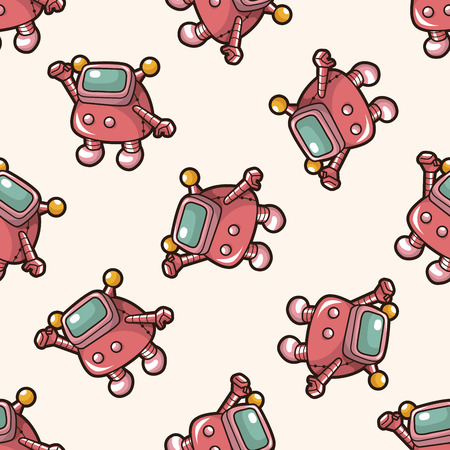 robot , cartoon seamless pattern backgroundのイラスト素材