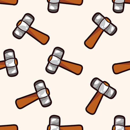 work tool hammer , cartoon seamless pattern backgroundのイラスト素材