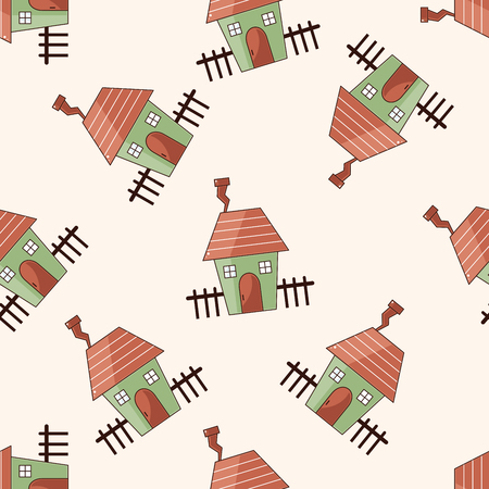 Building , cartoon seamless pattern backgroundのイラスト素材