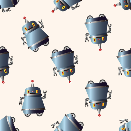 robot , cartoon seamless pattern backgroundのイラスト素材