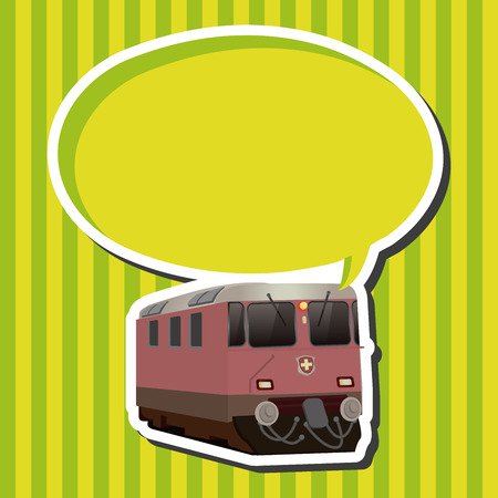 transportation train theme elementsのイラスト素材