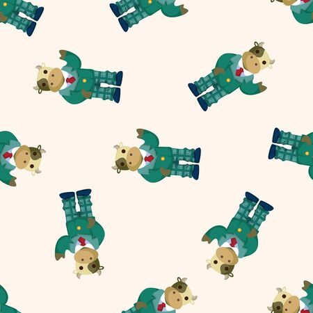 animal cow worker cartoon ,seamless patternのイラスト素材