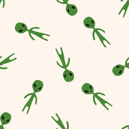 Space alien icon 10,seamless patternのイラスト素材
