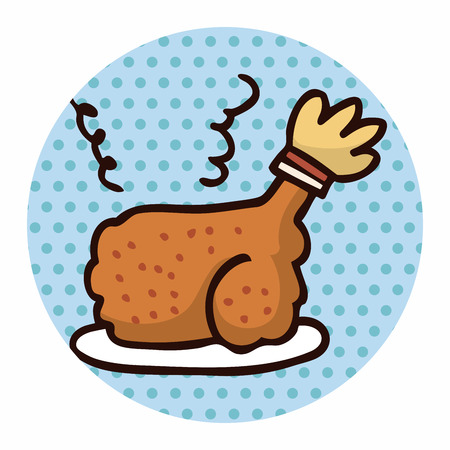 fast food freid chicken flat icon elements,eps10のイラスト素材