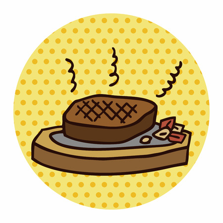 fast food steak flat icon elements,eps10のイラスト素材