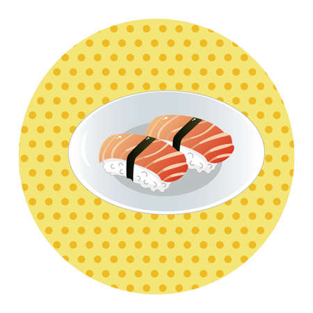 japanese food theme sushi elementsのイラスト素材