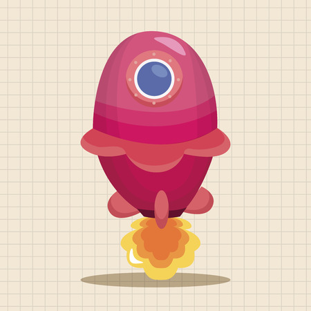 spaceship theme elementsのイラスト素材