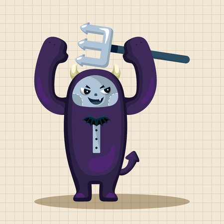 devil theme elementsのイラスト素材